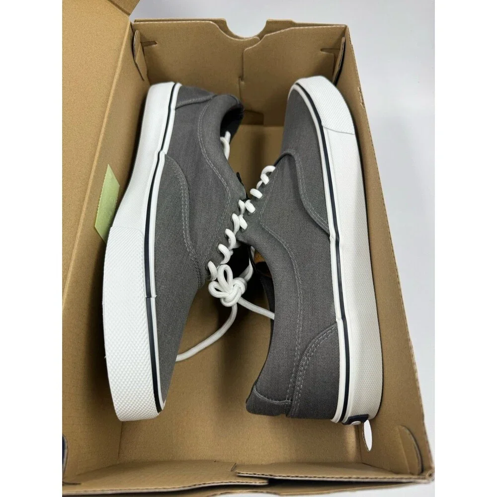 Izod Men's Rangley Canvas Memory Foam Gray Lace Up Sneaker Shoes Size 10 New